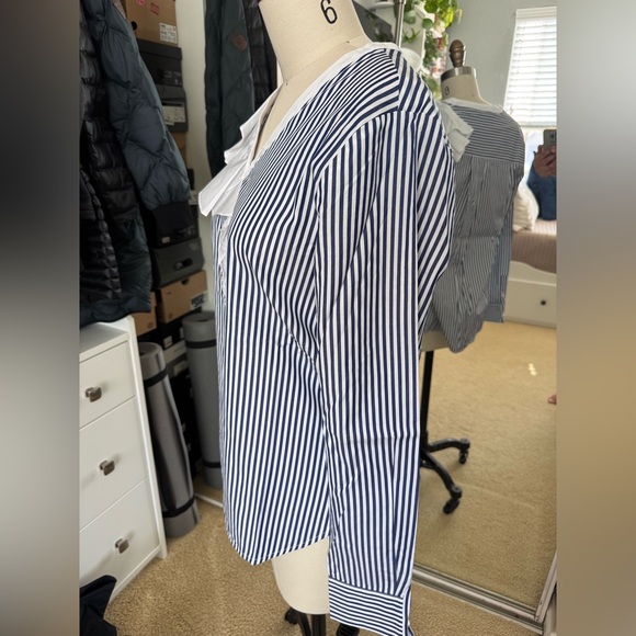 NWT HARSHMAN Los Angeles Vivienne Popover Tunic Navy Stripes - Picture 8 of 15